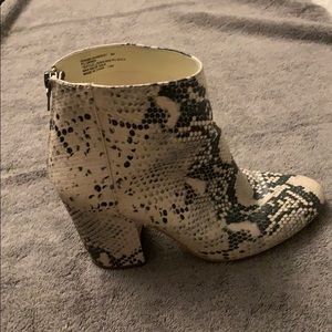 Snake print booties